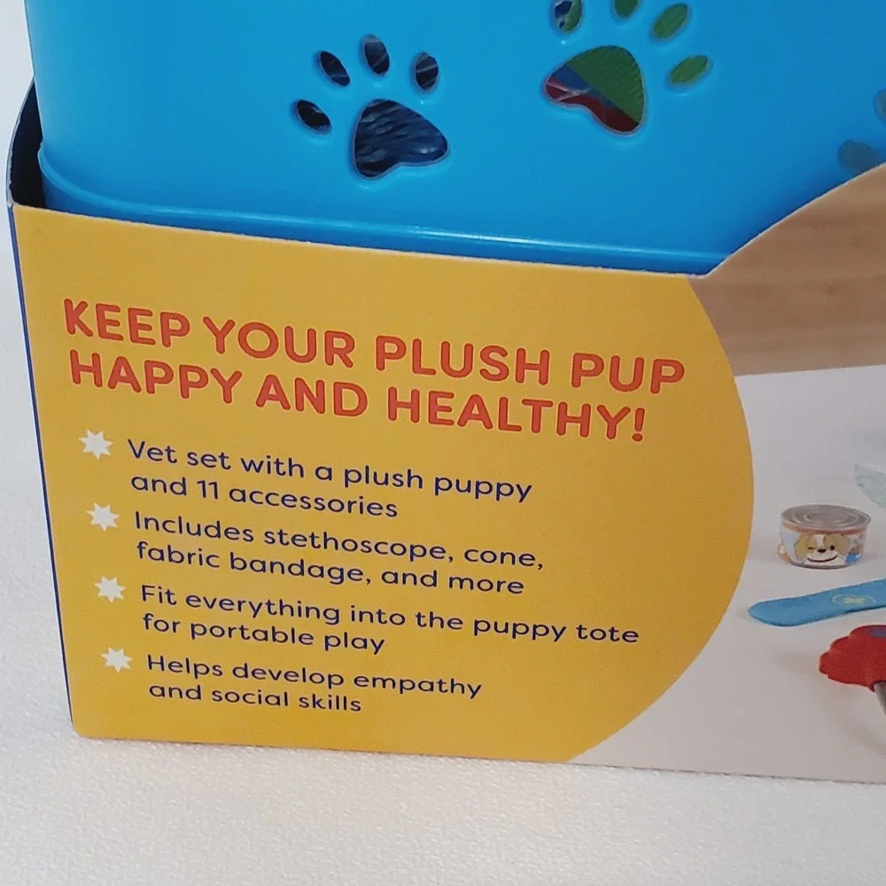Battat Happy Puppy Vet Set Plush Dog Carrier 12 Pc Pretend Play Veterinary Toy